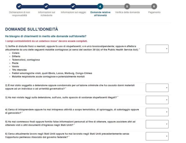 Come richiedere l'ESTA - Schermata 12