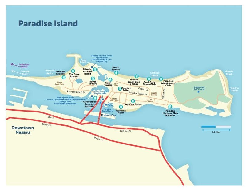 Mappa di Paradise Island