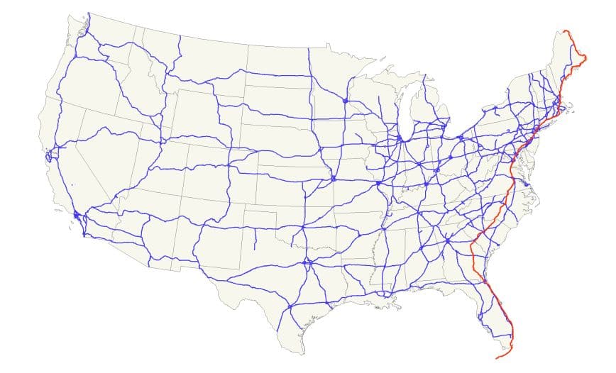 Mappa primo tratto US1