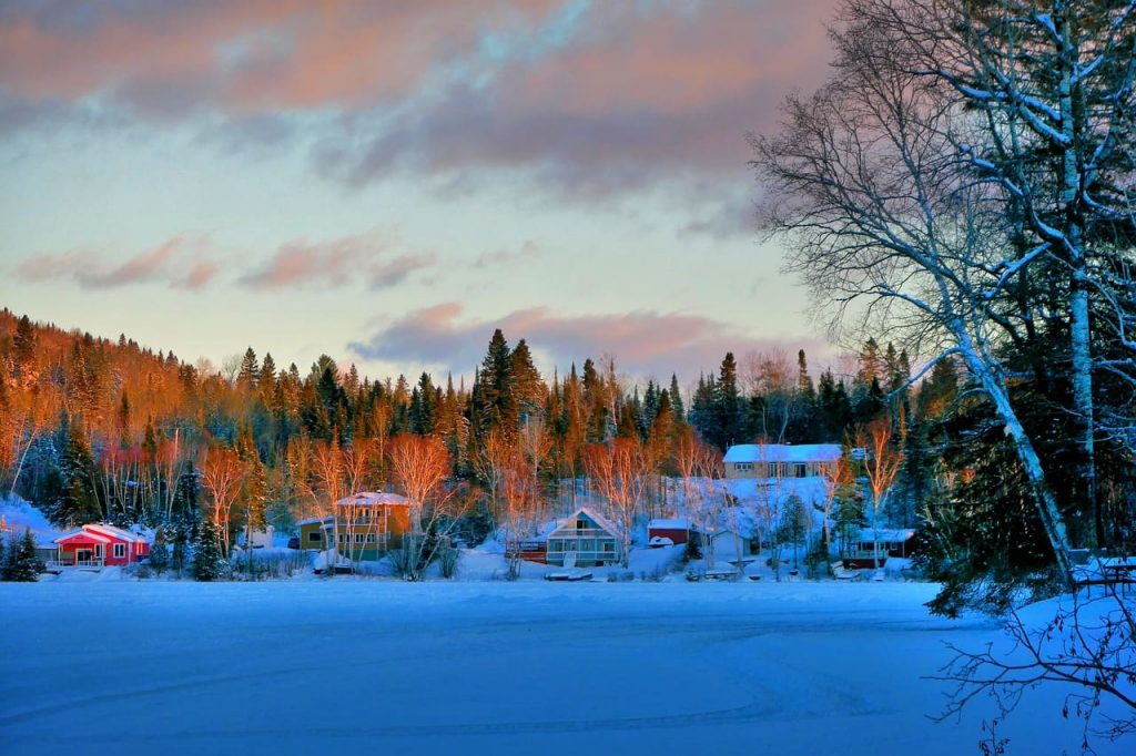 Panorama invernale in Canada