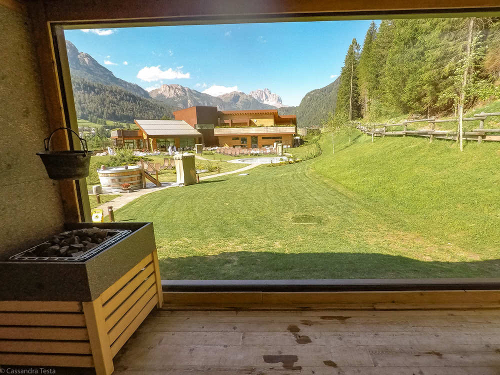 Vista dalla Sauna Finlandese di QC Terme Dolomiti