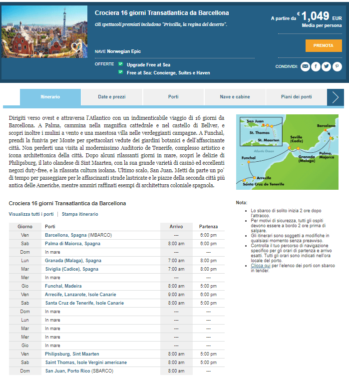 Crociera Translatlatica Norwegian