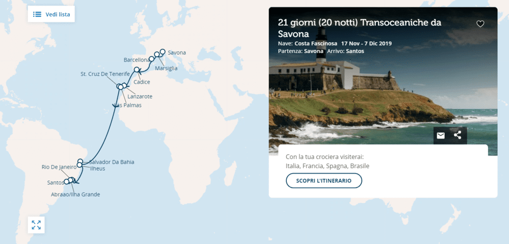 Crociera Transoceanica Costa Crociere