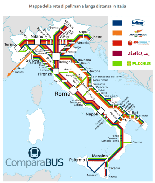 Mappa Rete ComparaBus Italia