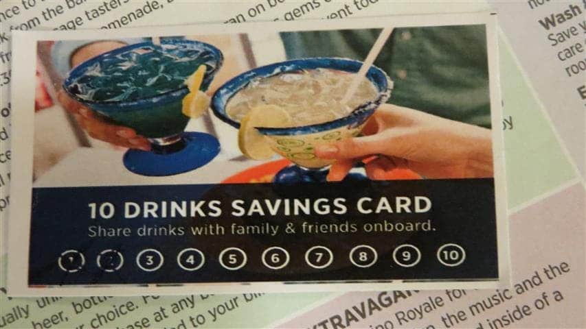 Carta 10 drink Royal Caribbean