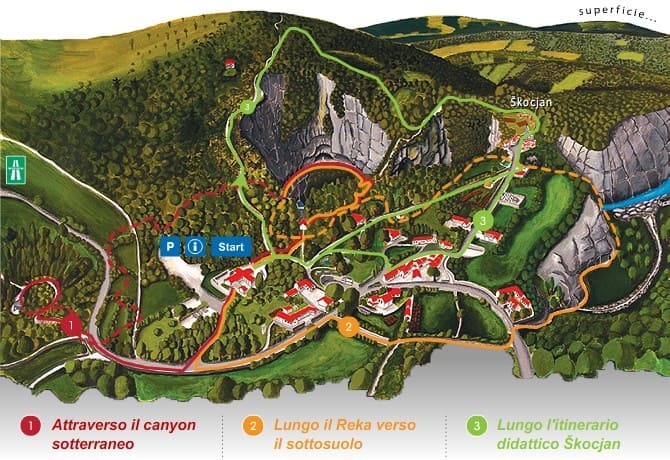 Percorsi di visita grotte di san canziano