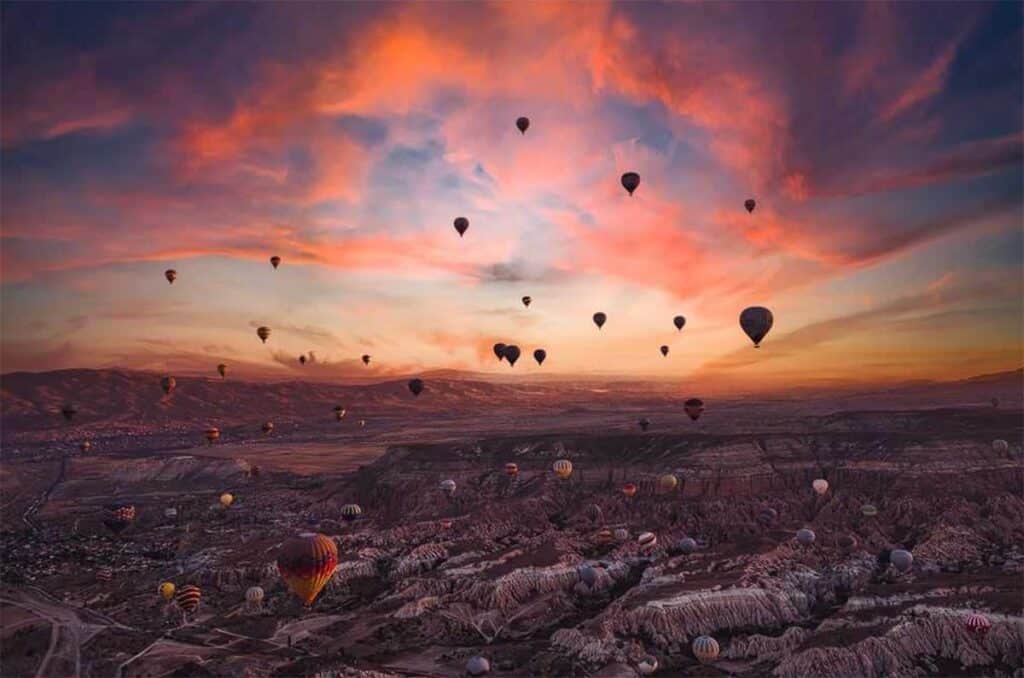 Tramonto con Mongolfiere