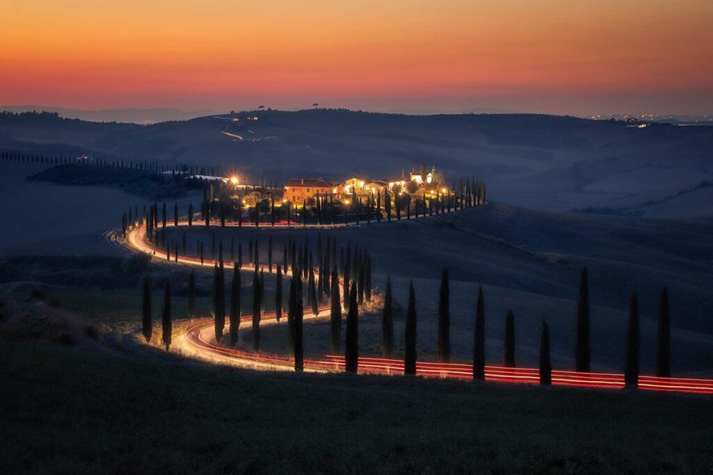 Val d'Orcia al tramonto