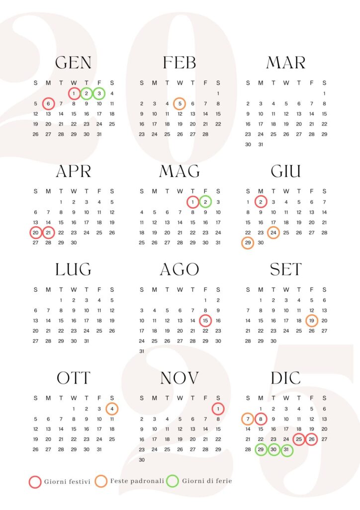 Ponti 2025 il Calendario delle Vacanze e dei Weekend Lunghi